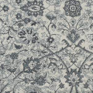 Homeroots 6' Charcoal And Gray Floral Power Loom Round Rug  Polypropylene 531831