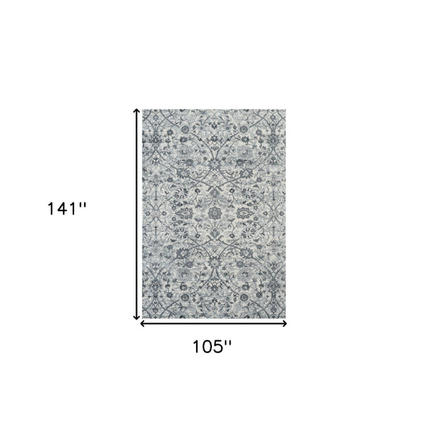 Homeroots 9' X 12' Charcoal And Gray Floral Power Loom Area Rug  Polypropylene 531833