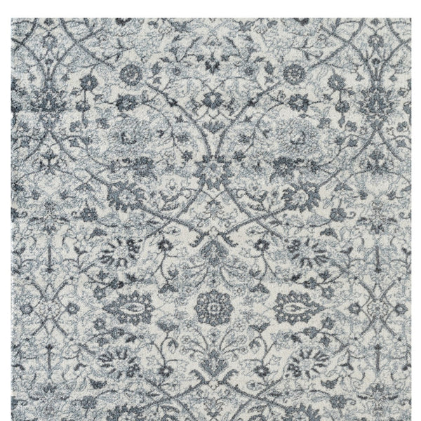 Homeroots 9' X 12' Charcoal And Gray Floral Power Loom Area Rug  Polypropylene 531833