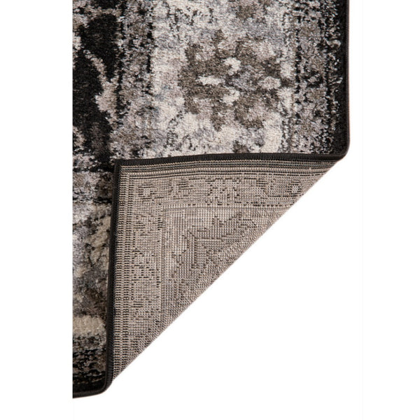 HomeRoots 5' Timeless Ivory, Black & Gray Oriental Area Rug - Durable, Stain-Resistant Elegance for Any Room 8' X 10' 531840