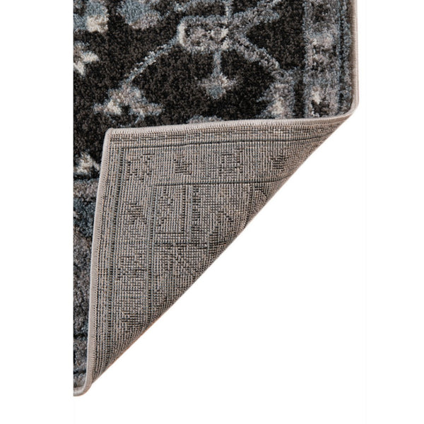 HomeRoots 5' Black and Gray Medallion Area Rug - Contemporary Elegance, Durable Design for Any Living Space 9' X 12' 531849