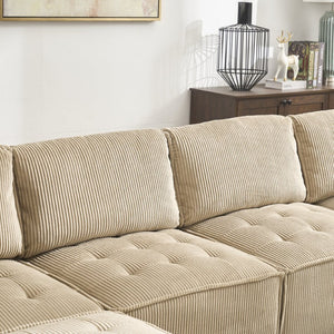 English Elm United We Win U-Shaped Modular Sectional Sofa - Cozy 6-Seat Couch With Reversible Chaise & Pet-Friendly Design W1568S00155-GIGA