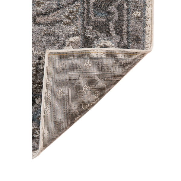 HomeRoots 5' Elegant Ivory Taupe and Gray Medallion Area Rug - Durable, Stain-Resistant Design for Any Space 9' X 12' 531857