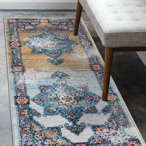 Homeroots 6' Colorful Medallion Power Loom Runner Rug – Stain Resistant, Soft Texture For Stylish Spaces 2' X 6' Polypropylene 531875