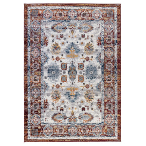 HomeRoots 9' Elegant Floral Area Rug in Ivory, Brown, and Orange - Perfect for High-Traffic Homes! 9' X 12' 531921