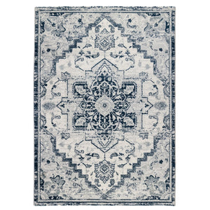 HomeRoots 9' Gray Rust and Orange Medallion Area Rug – Durable, Stain-Resistant Design for Family Spaces 9' X 12' 531961