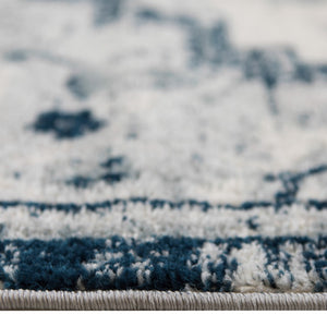 Homeroots 10' Medallion Power Loom Runner Rug In Ivory, Black & Gray – Stain Resistant For Kid-friendly Spaces 9' X 12' Polypropylene 531961