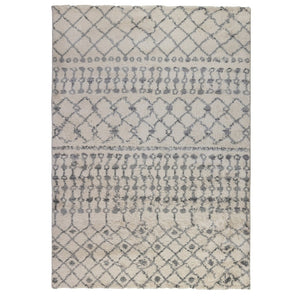 HomeRoots 7' Gray and Ivory Geometric Shag Area Rug - Plush, Stain-Resistant Comfort for Modern Living Spaces 8' X 12' 531964