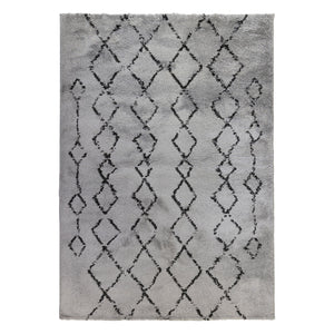 Homeroots 10' Black And Gray Geometric Shag Rug - Durable, Stain Resistant Design For Modern Home Decor Style 8' X 12' Polypropylene 531973