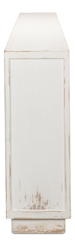 Sarreid Stefano Narrow Sideboard - Antique White Reclaimed Pine Elegance For Stylish Storage Solutions White  53197