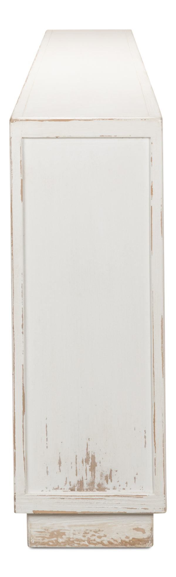 Sarreid Stefano Narrow Sideboard - Antique White Reclaimed Pine Elegance For Stylish Storage Solutions White  53197