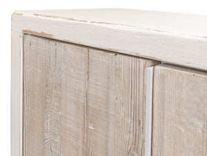 Sarreid Stefano Narrow Sideboard - Antique White Reclaimed Pine Elegance For Stylish Storage Solutions White  53197
