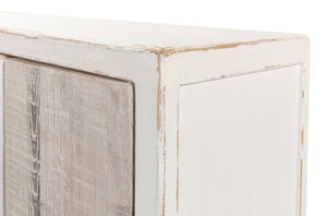 Sarreid Stefano Narrow Sideboard - Antique White Reclaimed Pine Elegance For Stylish Storage Solutions White  53197
