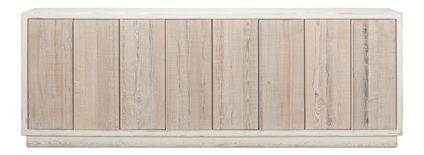 Sarreid Stefano Narrow Sideboard - Antique White Reclaimed Pine Elegance For Stylish Storage Solutions White  53197
