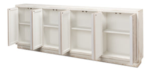 Sarreid Stefano Narrow Sideboard - Antique White Reclaimed Pine Elegance For Stylish Storage Solutions White  53197