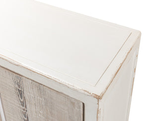 Sarreid Stefano Narrow Sideboard - Antique White Reclaimed Pine Elegance For Stylish Storage Solutions White  53197