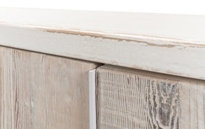 Sarreid Stefano Narrow Sideboard - Antique White Reclaimed Pine Elegance For Stylish Storage Solutions White  53197