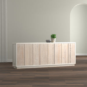 Sarreid Stefano Narrow Sideboard - Antique White Reclaimed Pine Elegance For Stylish Storage Solutions White  53197