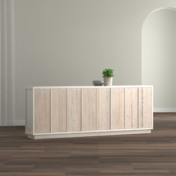 Sarreid Stefano Narrow Sideboard - Antique White Reclaimed Pine Elegance For Stylish Storage Solutions White  53197