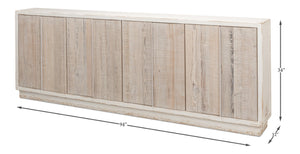 Sarreid Stefano Narrow Sideboard - Antique White Reclaimed Pine Elegance For Stylish Storage Solutions White  53197