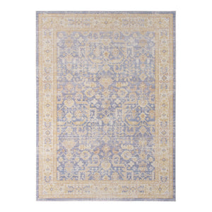 HomeRoots 9' Floral Area Rug in Gray, Yellow, and Lavender – Timeless Elegance for Large Living Spaces 5' X 8' 531983