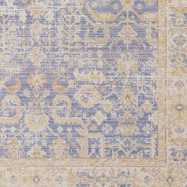 HomeRoots 9' Floral Area Rug in Gray, Yellow, and Lavender – Timeless Elegance for Large Living Spaces 5' X 8' 531983