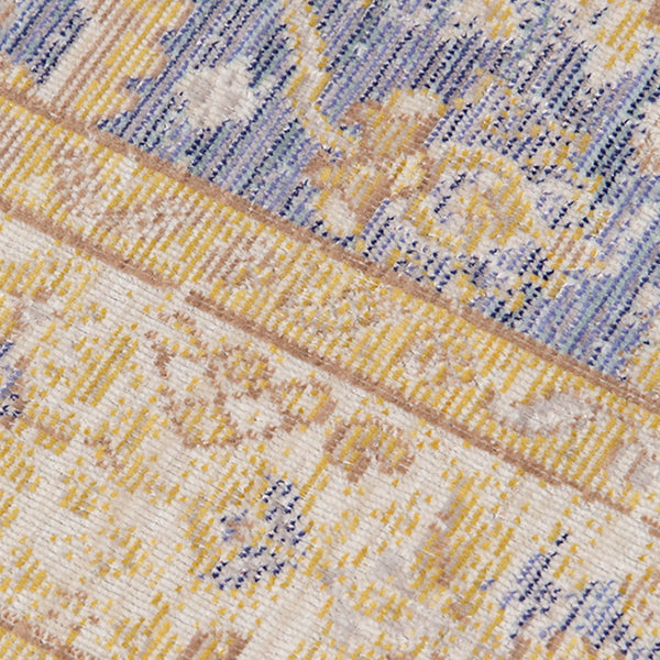HomeRoots 9' Floral Area Rug in Gray, Yellow, and Lavender – Timeless Elegance for Large Living Spaces 5' X 8' 531983