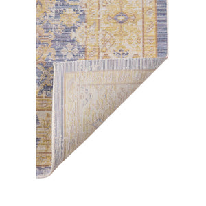 HomeRoots 9' Floral Area Rug in Gray, Yellow, and Lavender – Timeless Elegance for Large Living Spaces 5' X 8' 531983