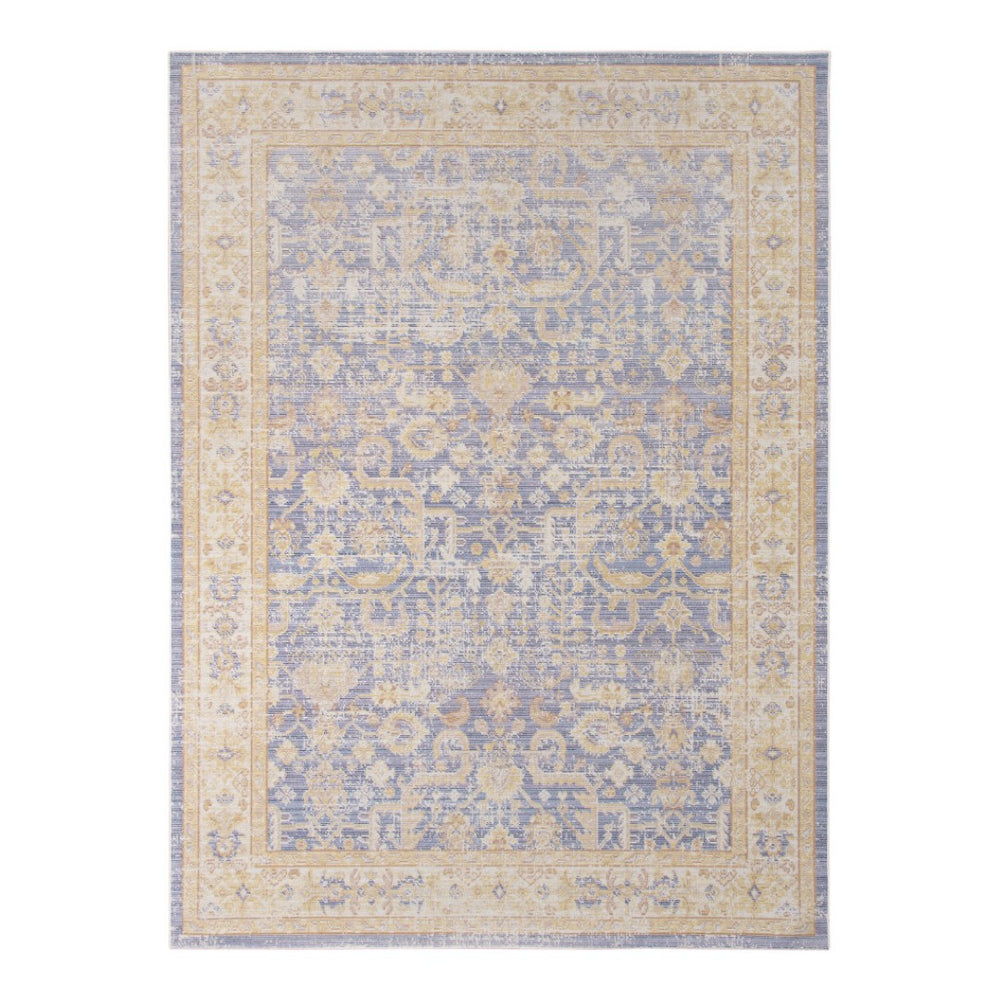 HomeRoots 9' Floral Area Rug in Gray, Yellow, and Lavender – Timeless Elegance for Large Living Spaces 8' X 10' 531984
