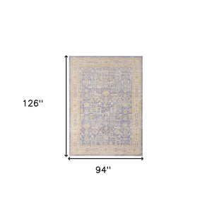 HomeRoots 9' Floral Area Rug in Gray, Yellow, and Lavender – Timeless Elegance for Large Living Spaces 8' X 10' 531984