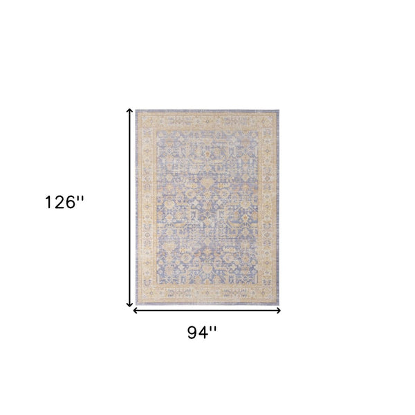 HomeRoots 9' Floral Area Rug in Gray, Yellow, and Lavender – Timeless Elegance for Large Living Spaces 8' X 10' 531984
