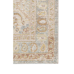 HomeRoots 9' Distressed Area Rug in Tan and Gray Medallion Design - Perfect for Any Living Space Elegance 9' X 13' 531990