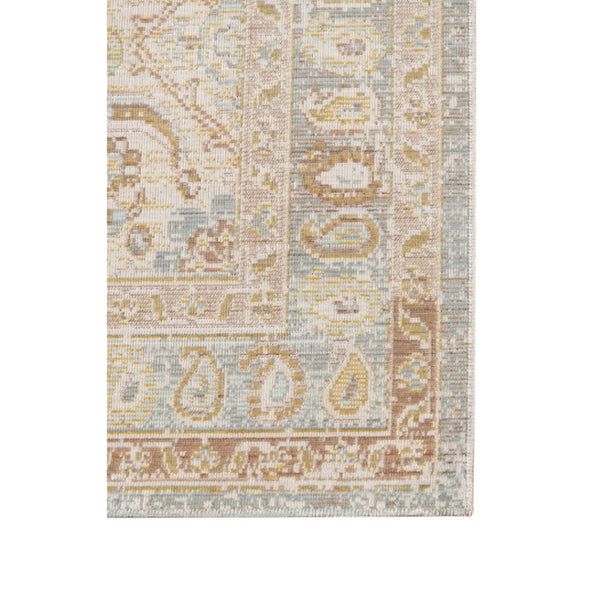 HomeRoots 9' Distressed Area Rug in Tan and Gray Medallion Design - Perfect for Any Living Space Elegance 8' X 10' 531994
