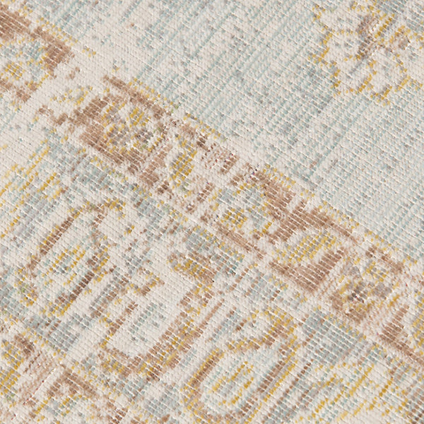 HomeRoots 9' Distressed Area Rug in Tan and Gray Medallion Design - Perfect for Any Living Space Elegance 8' X 10' 531994