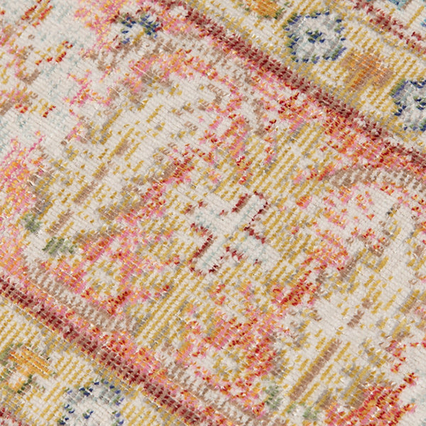 HomeRoots 9' Coral and Blue Oriental Area Rug - Classic Design, Durable, Easy-Care, Perfect for Large Spaces 5' X 8' 531998
