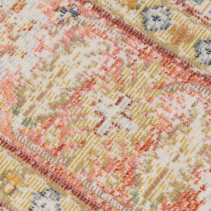 HomeRoots 9' Coral and Blue Oriental Area Rug - Classic Design, Durable, Easy-Care, Perfect for Large Spaces 8' X 10' 531999