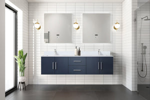 English Elm Navy Blue 72 Inch Double Bathroom Vanity with Quartz Top and Soft Close Storage B2731P258703