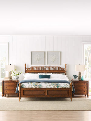 Lexington Tommy Bahama Home West Indies Bed - Embrace Tropical Elegance With Woven Rattan And Carved Bamboo Canopy Design Plantation  531-164c