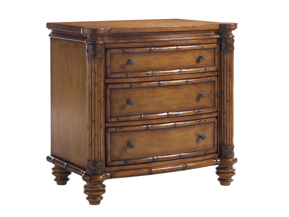 Lexington Tommy Bahama Home Barbados Nightstand - Elegant Caribbean-inspired Design With Bamboo Accents And Three Drawers Plantation  531-623