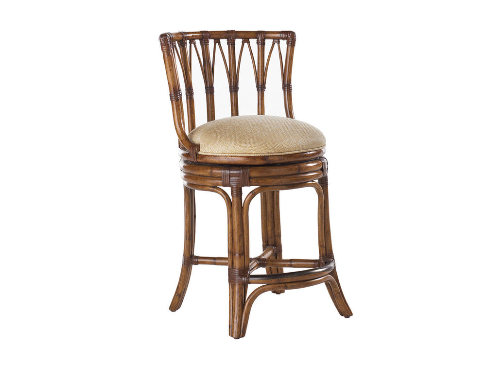 Lexington Tommy Bahama Home South Beach Swivel Stool - Elegant Caribbean Design With Woven Abaca & Luxurious Rattan Accents Plantation  531-815-01
