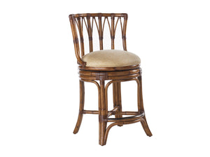 Lexington Tommy Bahama Home South Beach Swivel Stool - Elegant Caribbean Design With Woven Abaca & Luxurious Rattan Accents Plantation  531-815-01
