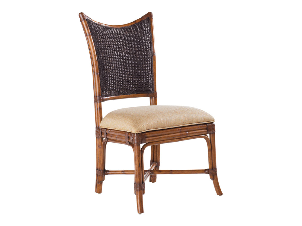 Lexington Tommy Bahama Home Mangrove Dining Chair - Embrace Caribbean Elegance With Woven Abaca And Luxurious Upholstered Seat Plantation  531-880-01