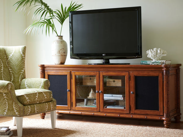 Lexington Tommy Bahama Home Blake Island Media Console - Sophisticated Caribbean Design With Adjustable Shelves And Ventilation Plantation  531-908