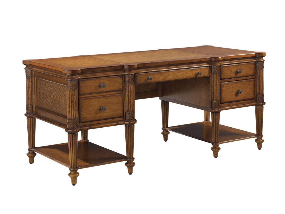 Lexington Tommy Bahama Home Fraser Island Estate Desk – Elegant Caribbean Design With Natural Materials For A Relaxed Home Office Plantation  531-933