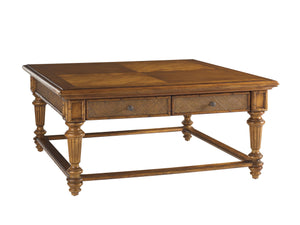 Lexington Tommy Bahama Home Boca Cocktail Table - Elegant Island Estate Design With Woven Rattan And Rich Natural Materials Plantation  531-953