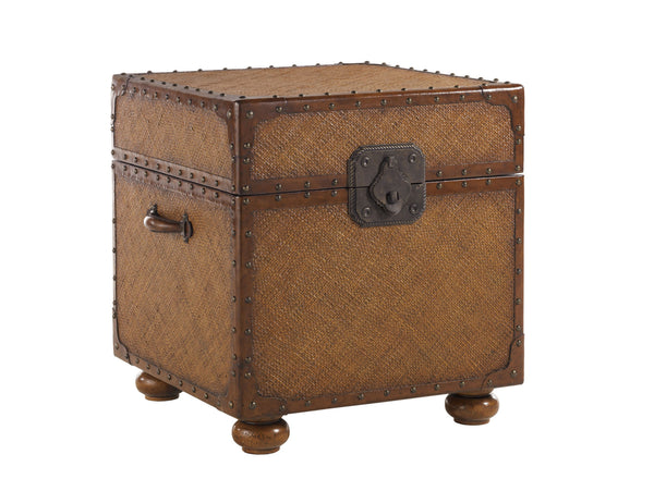 Lexington Tommy Bahama Home East Cove Trunk - Sophisticated Island Style Storage With Woven Abaca, Leather Strapping & Unique Design Plantation  531-955