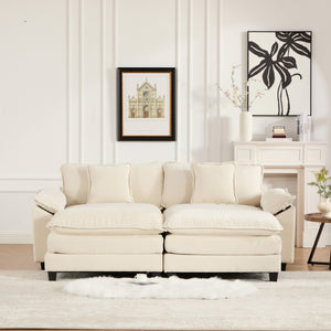 English Elm Wider Ergonomic Loveseat with Breathable Chenille Upholstery, Modular Design, Plush Double-Layer Cushioning W1143S00035 W1143S00035