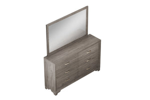 English Elm Modern Six Drawer Wood Dresser with Gold Hardware and Sculptural Legs for Bedroom B011P448745