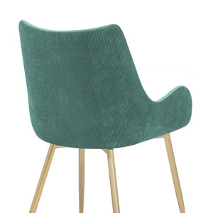 English Elm Avery Mid-century Upholstered Dining Chair with Gold Metal Legs for Modern Interiors B2736P464860
