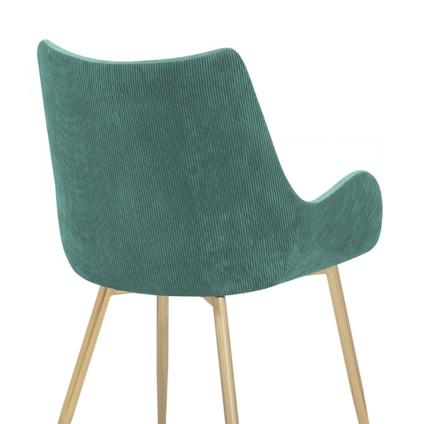 English Elm Avery Mid-century Upholstered Dining Chair with Gold Metal Legs for Modern Interiors B2736P464860
